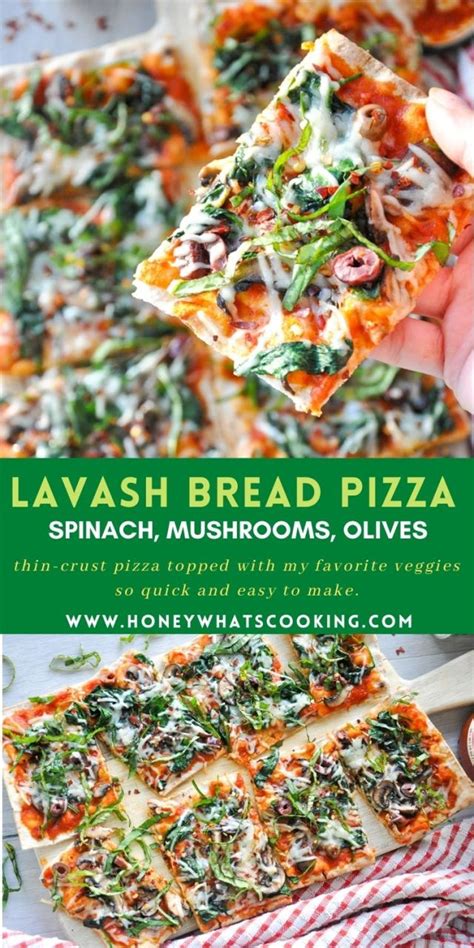Lavash Bread Pizza (vegetarian, healthyish, 8 ingredients) – Honey, Whats Cooking