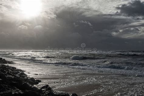 Ocean Storm Weather with Huge Waves in Biarritz, France Stock Image - Image of dark, aquitaine ...