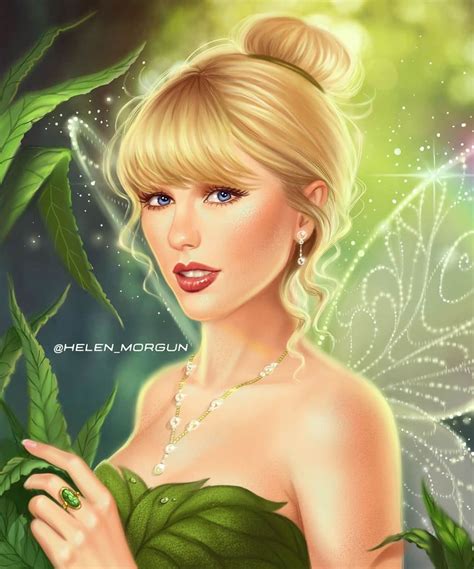 Taylor Swift as Tinker Bell | Female Celebrities as Disney Princesses Artwork | POPSUGAR Smart ...