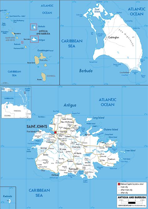 Antigua and Barbuda Map (Road) - Worldometer