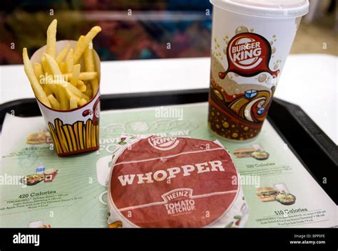 A Burger King Whopper Value Meal With Drink And French Fries Stock Photo, Royalty Free Image ...