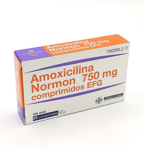 AMOXICILINA NORMON 750 MG COMPRIMIDOS EFG , 30 comprimidos