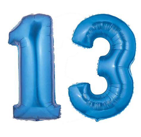 Blue Number 13 Balloon. Large Number 13 Balloon Blue