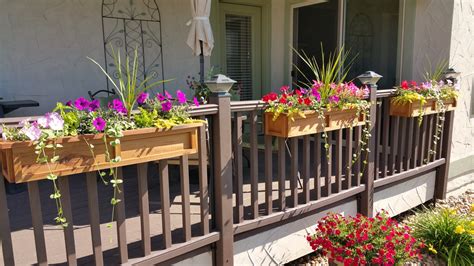 5 Pot Planter Redwood Universal Deck Rail Planter Box