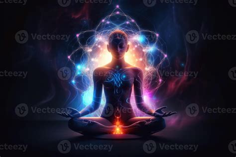 Concept for spiritual meditation of consciousness created with technology. 22768838 Stock Photo ...