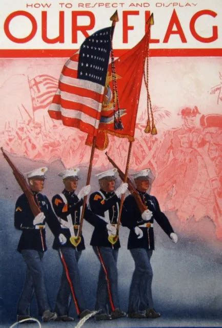 WWII USMC MARINE Corps American Flag History Brochure Don't Tread on Me ...