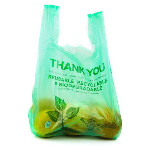 100 % Biodegradable Vegetable Bags , Custom Plastic Bags With Handles