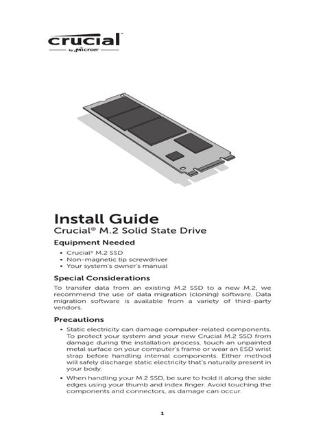 Crucial m2 SSD Install Guide en | PDF | Solid State Drive | Electrical Connector