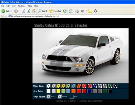 New Shelby GT500 Color Selector (Design Your Own) - Tampa Racing