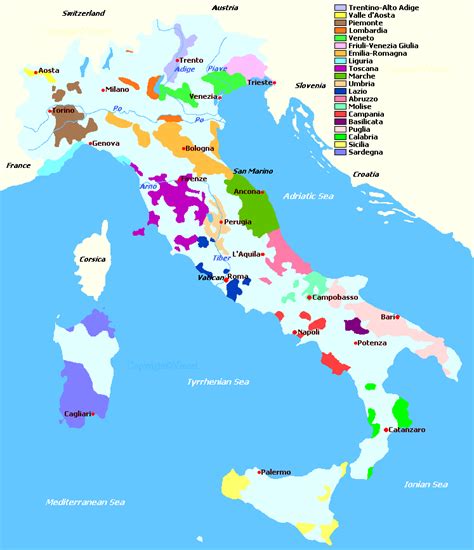 Italy Map Regions - Regions and Provinces »Italian Wine Central / At italy regions map page ...