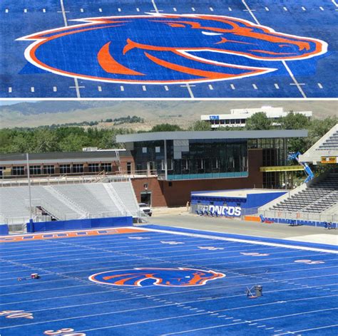 Boise State Broncos upgrade midfield logo on football field