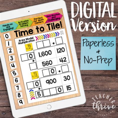 Math Tiles: Area Model Multiplication • Teacher Thrive