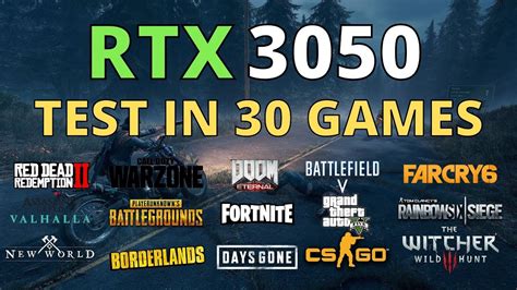 RTX 3050 8GB BENCHMARK TEST IN 30 GAMES - YouTube