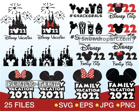 25 Disney Family Vacation Svg Bundle, Mickey Mouse Svg, Minnie Mouse Svg