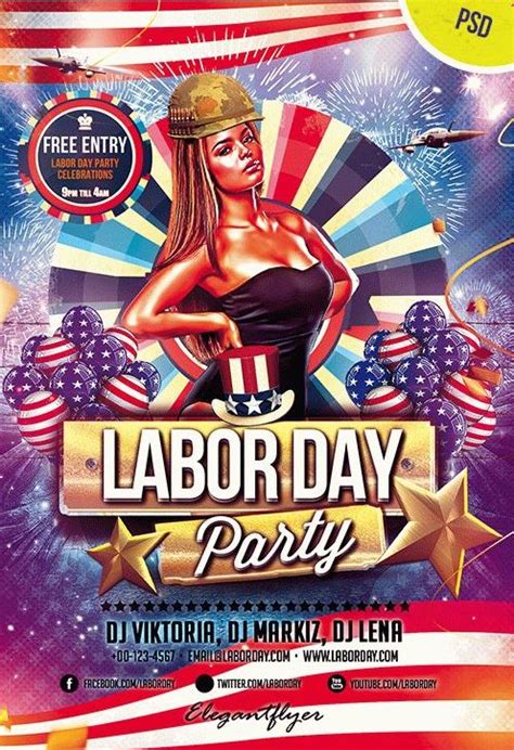 Labor Day – Club and Party Free Flyer PSD Template - PSDFlyer
