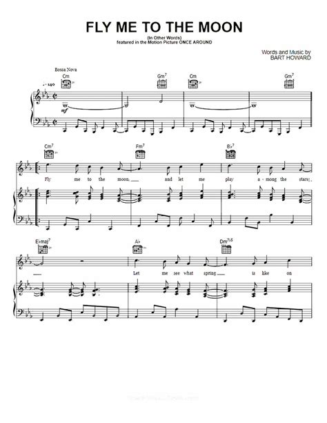 Frank Sinatra Fly Me to the Moon Sheet Music Download Digital PDF, Jazz ...