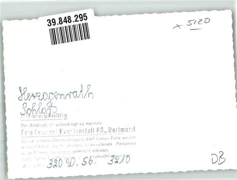 39848295 - 5120 Herzogenrath Schloss Ort handschriftlich Foto Original ...