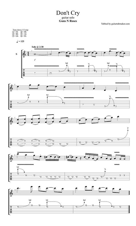 Chord Dont Cry / Guns N' Roses "Don't Cry (Original)" Sheet Music in A ... - C dm em f i would ...