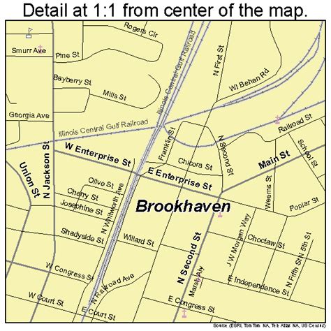 Brookhaven Mississippi Street Map 2808820