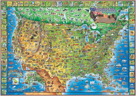 Dino's Illustrated Map of the USA by Dino Maps