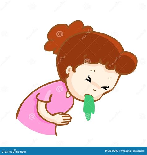 Ill Woman Vomiting Cartoon Cartoon Vector | CartoonDealer.com #61844297