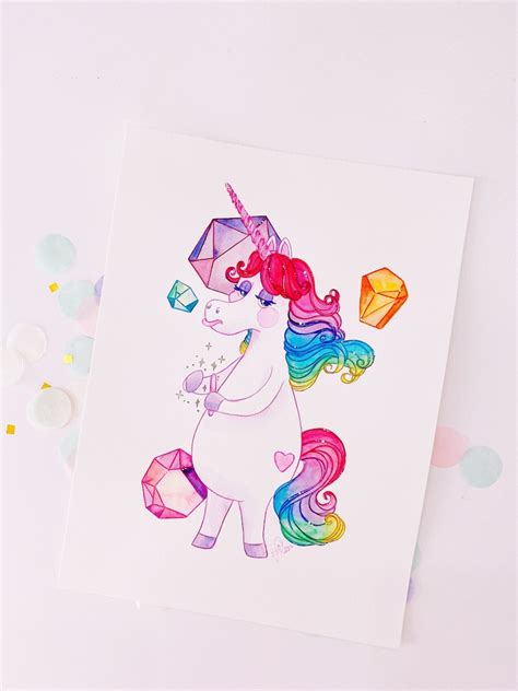 ORIGINAL Rainbow Unicorn Inside Out Inspired Fanart | Etsy