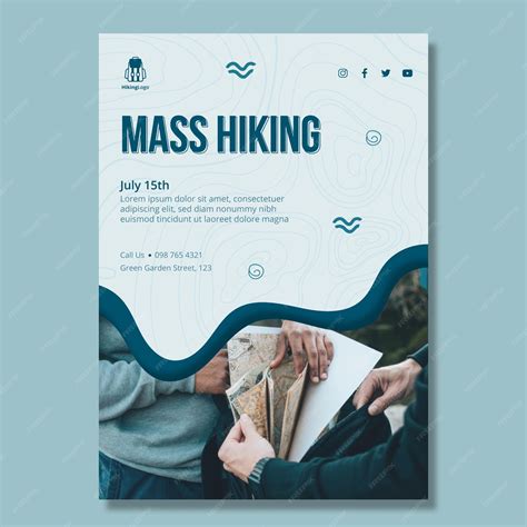 Free Vector | Hiking poster template