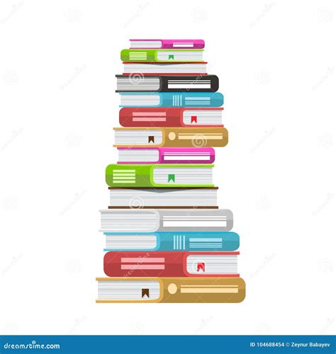 Pile of Books Vector Illustration. Icon Stack of Books with Solid Color and Flat Style Stock ...