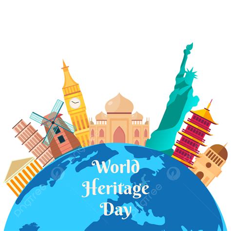 World Heritage Vector PNG Images, Gradient Color World Heritage Day Design Illustration, World ...