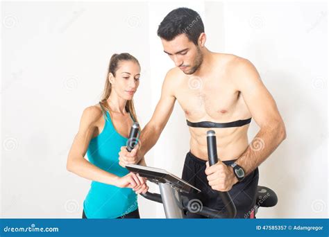 Heart Rate Monitor Exercise Stock Image - Image of chest, coach: 47585357