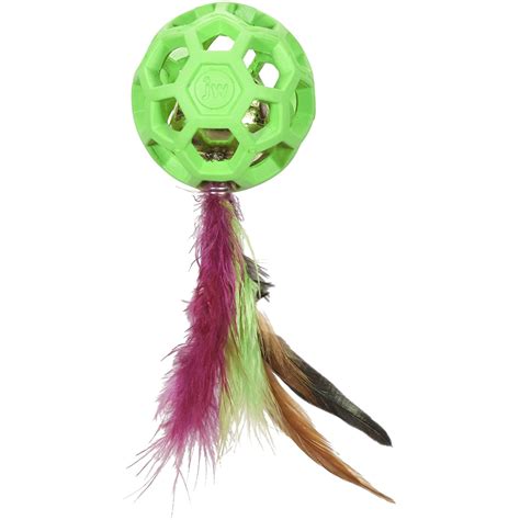 JW Pet Cataction Feather Ball with Bell Cat Toy - Walmart.com