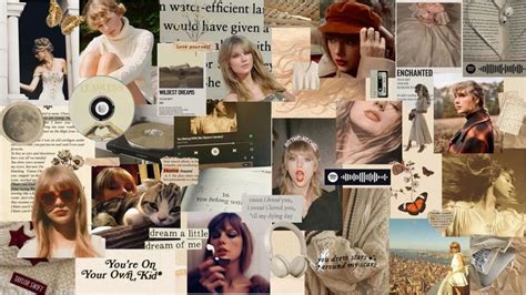 Taylor Swift aesthetic wallpaper collage for desktop pc and computer in ...