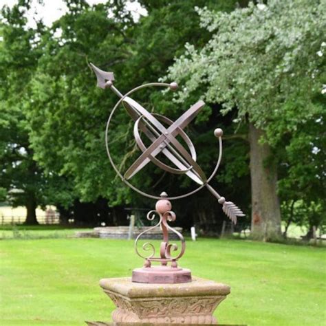 Wrought Iron Scroll Design Armillary 77cm/ Rustic Wrought Iron/ Garden and Outdoor Living Gift ...