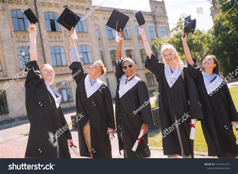 Celebrating Graduation Cheerful Graduates Standing University Stock Photo 1471441271 | Shutterstock