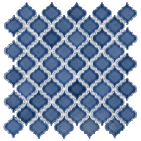 Hudson Tangier Denim Blue 12-3/8 in. x 12-3/8 in. Porcelain Mosaic Tile | Merola Tile