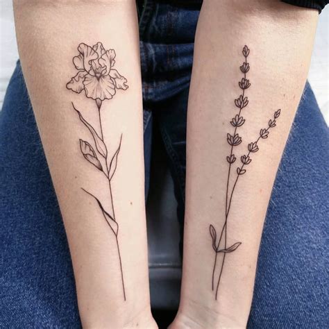 Small Iris Flower Tattoo Black And White - Viraltattoo