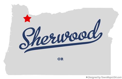 Map of Sherwood, OR, Oregon