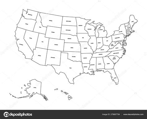Us Map Black And White Outline - Cape May County Map