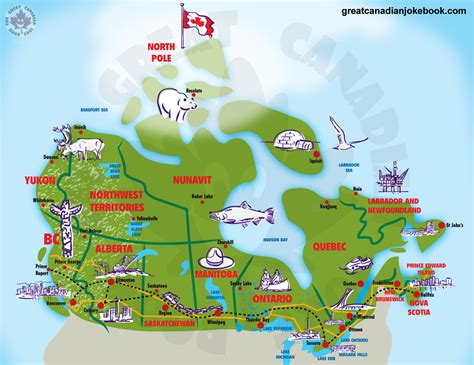 Cartoon Canada Map - The Great Canadian Jokebook