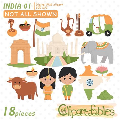 Cute INDIA Clipart Taj Mahal Design Cute Kids Travel Clip - Etsy