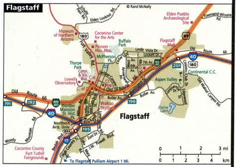 Flagstaff city road map for truck drivers area town toll free highways map - USA