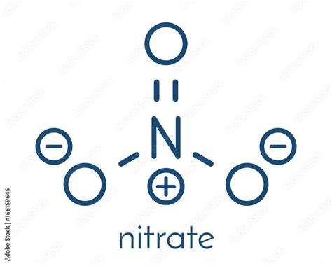 Nitrate anion, chemical structure. Skeletal formula. Stock Vector | Adobe Stock