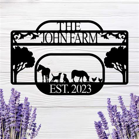 Custom Metal Farm Sign, Farm Animals, Personalized Farm Metal Sign ...