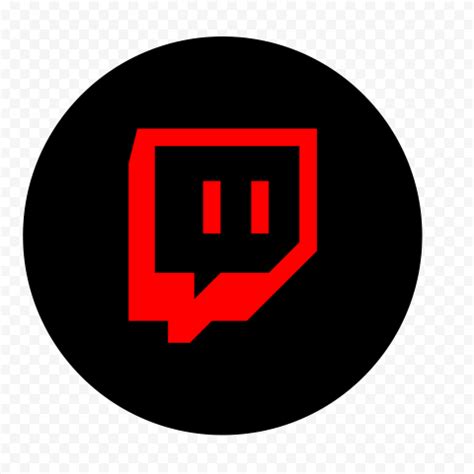 HD Black & Red Twitch TV Round Icon Transparent Background PNG | Twitch ...