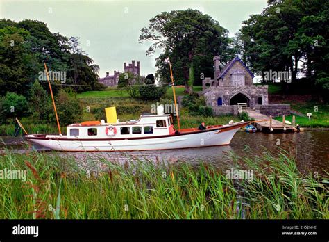 An old Steam boat sits at the Boat House at Crom Castle, Upper Lough ...