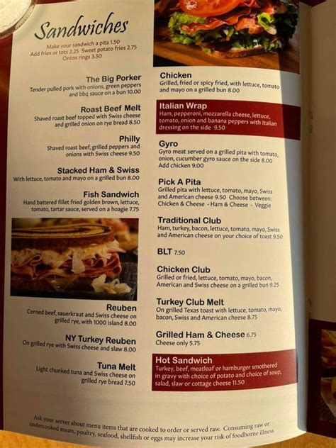 Menu at Deerfield Inn Restaurant & Catering, Deerfield Township