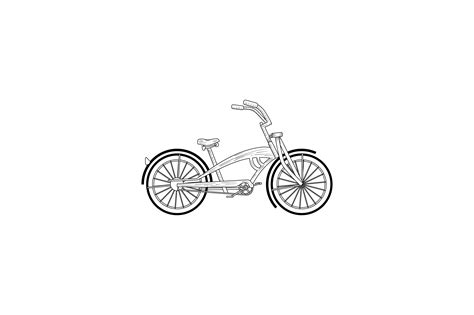 Lowrider Stretch Bike Cruiser, Sketch SVG Cut file by Creative Fabrica Crafts · Creative Fabrica