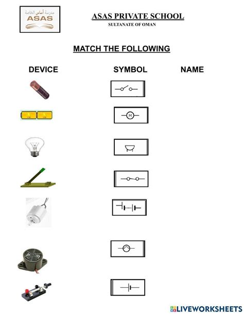 Year 6 Science | Circuit Symbols. Interactive worksheet ...