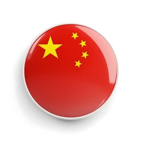 Premium Photo | 3d circle button in china flag colors