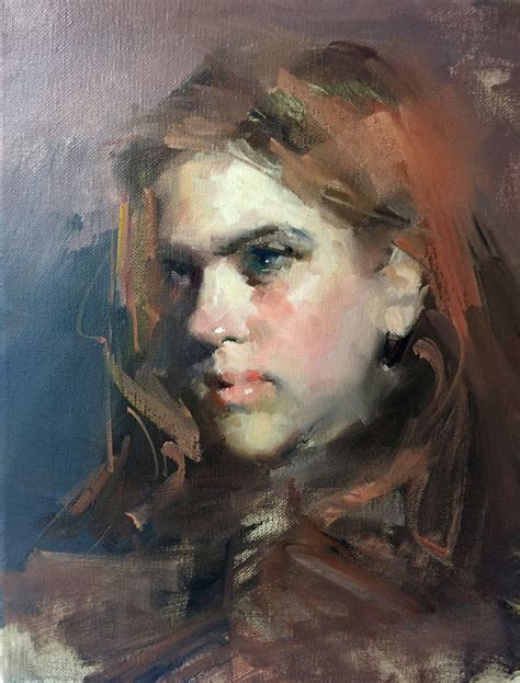 an oil painting of a woman's face